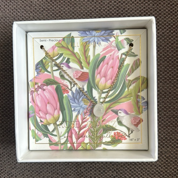 Ella Shea Rose Quartz Power Stones Necklace Semi Precious Love Care Empathy - Picture 2 of 4